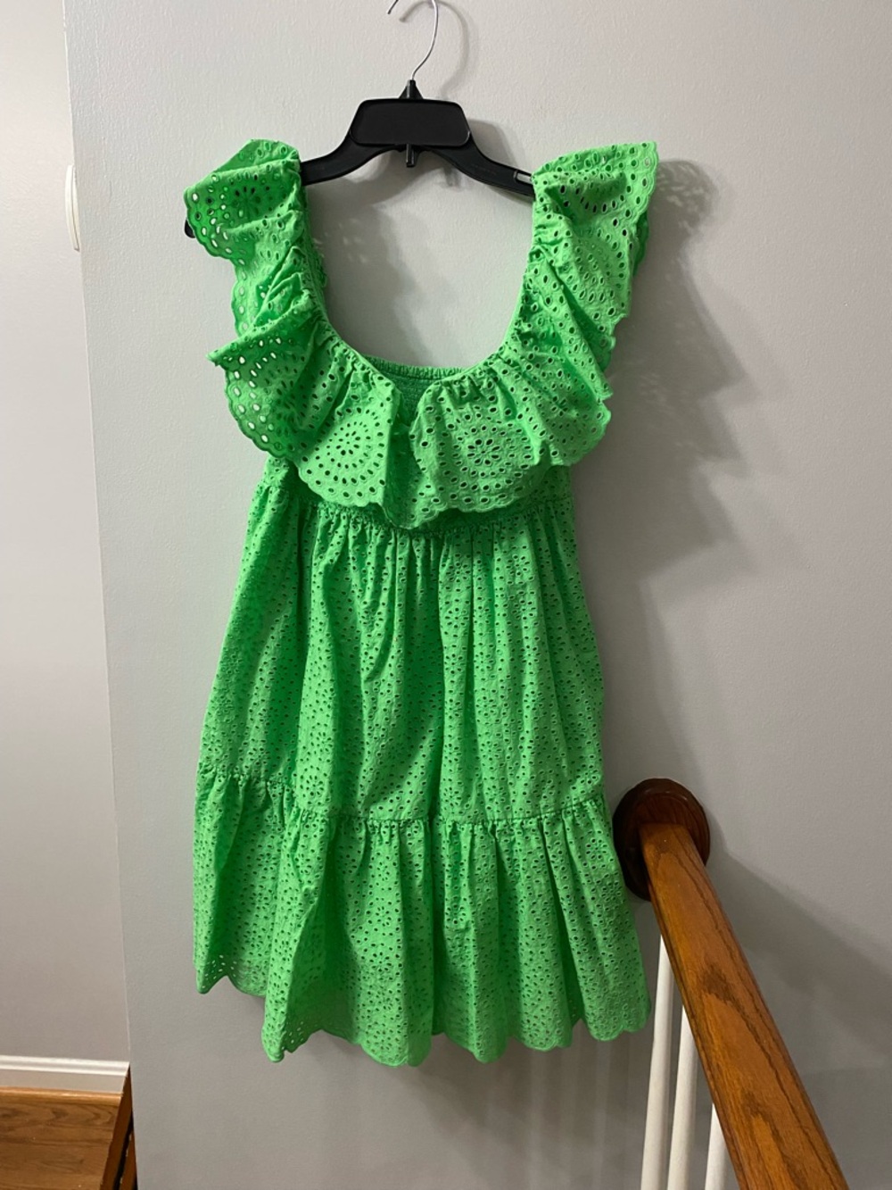 Lilly Pulitzer Neon Green Eyelet Ruffle Dress